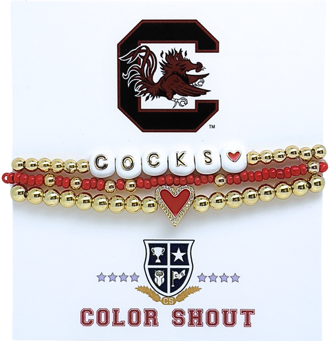 South Carolina Love My College Bracelet Stack