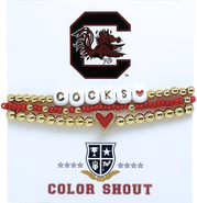 Color Shout South Carolina Love My College Bracelet Stack