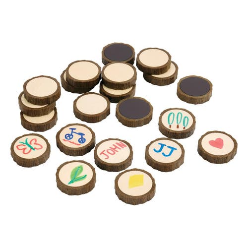 Kaplan Early Learning Company Magnetic Write-on Wood Cookies In Brown
