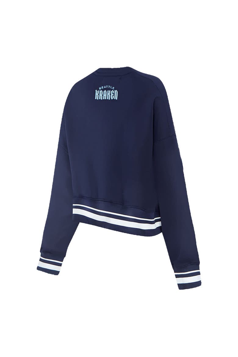 Women's Pro Standard  Deep Sea Blue Seattle Kraken Area Code Cropped Pullover Sweatshirt, Alternate, color, Navy
