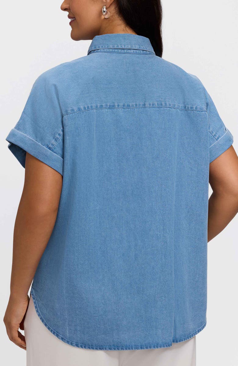 Foxcroft Abigail Denim Shirt, Alternate, color, Bleach Wash