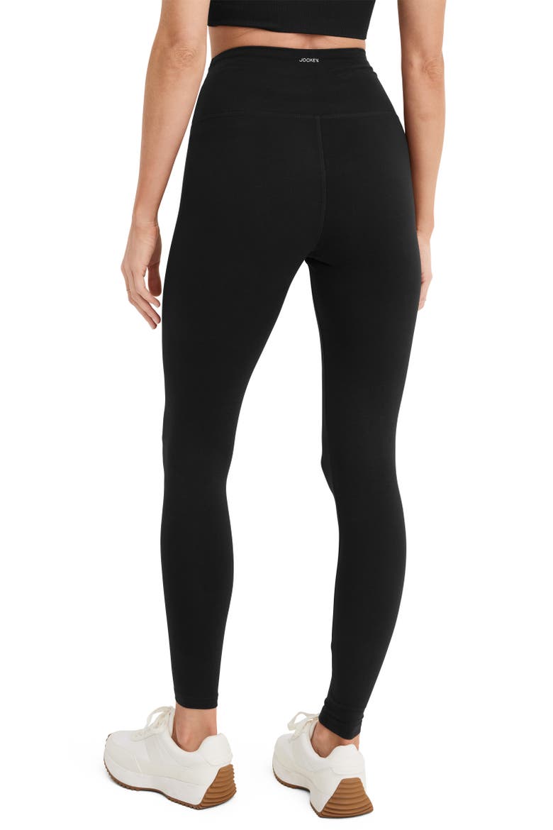 Women's High Rise Cotton Stretch Ankle Legging, Alternate, color, Black