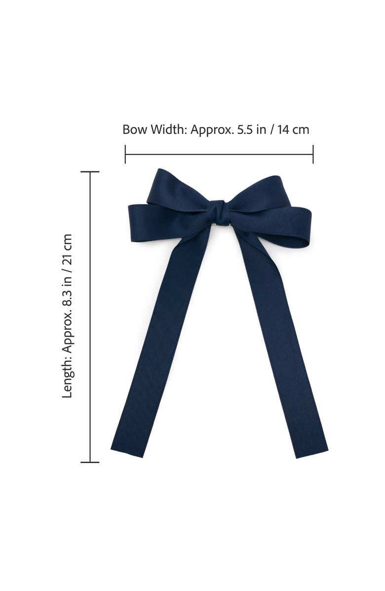 Puttisu Classic Long Ribbon Bow Clip Gift Set with Tin Case, Alternate, color, Navy Blue