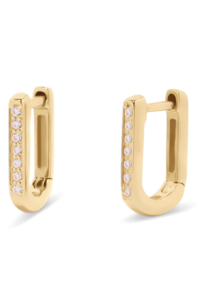 Brook and York Nori Cubic Zirconia Squared Hoop Earrings, Main, color, Gold