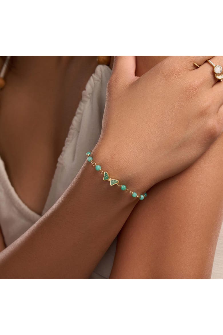 Free Spirit Amazonite Butterfly Gold Bracelet, Alternate, color, Gold/Turquoise