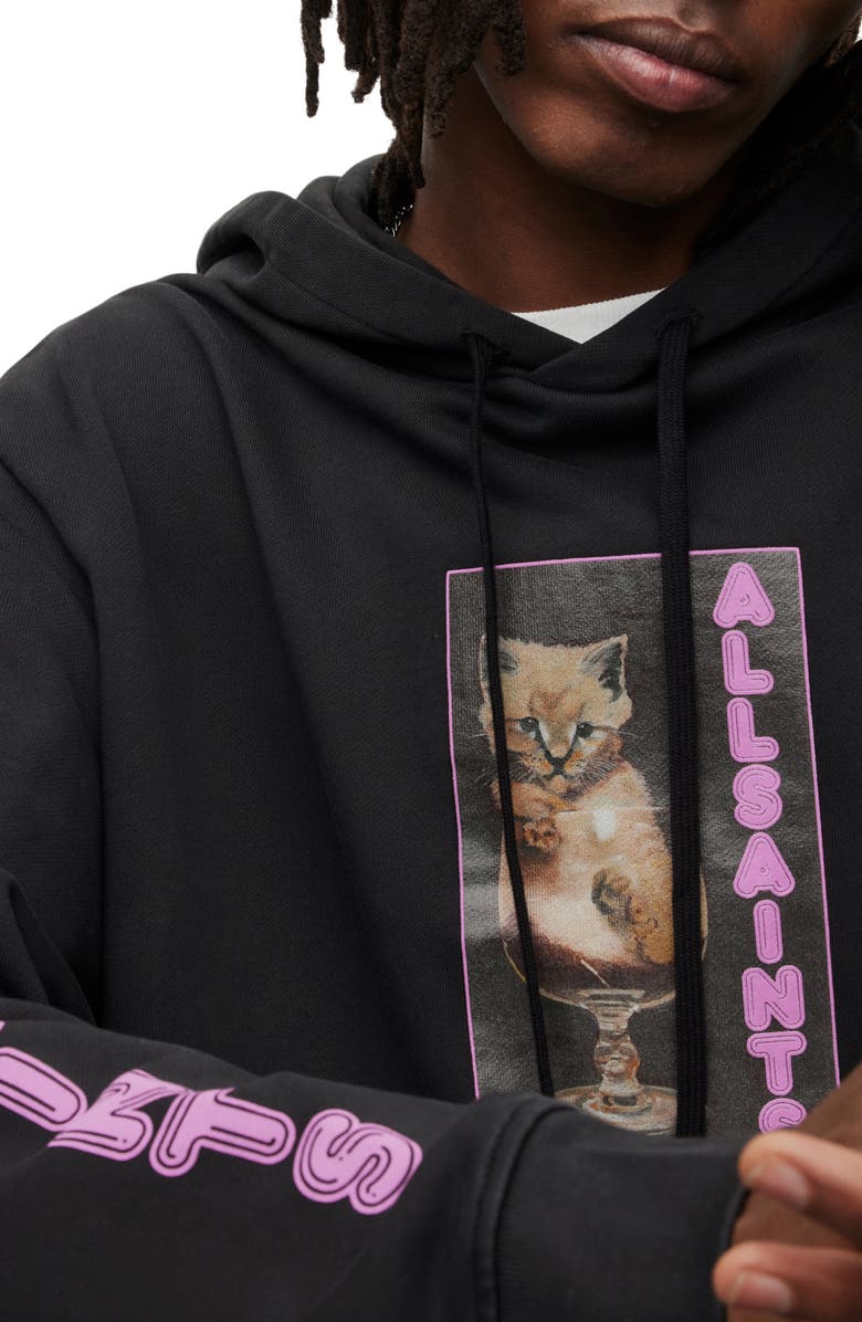 AllSaints Sherry Oversize Graphic Hoodie, Alternate, color,