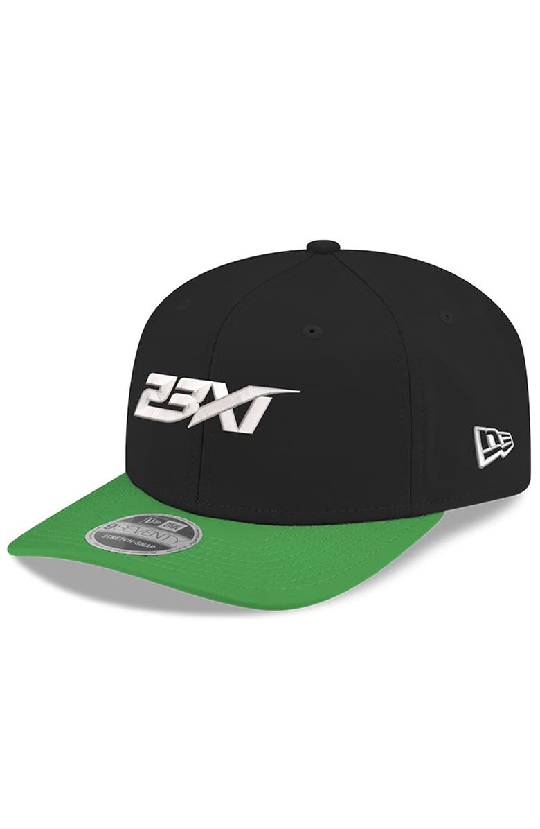 New Era Men's New Era Black/Green 23XI Racing 9SEVENTY Team Adjustable Hat, Main, color, Black