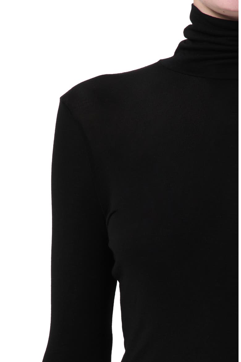 Pascale Rib Turtleneck Top, Alternate, color, BLACK