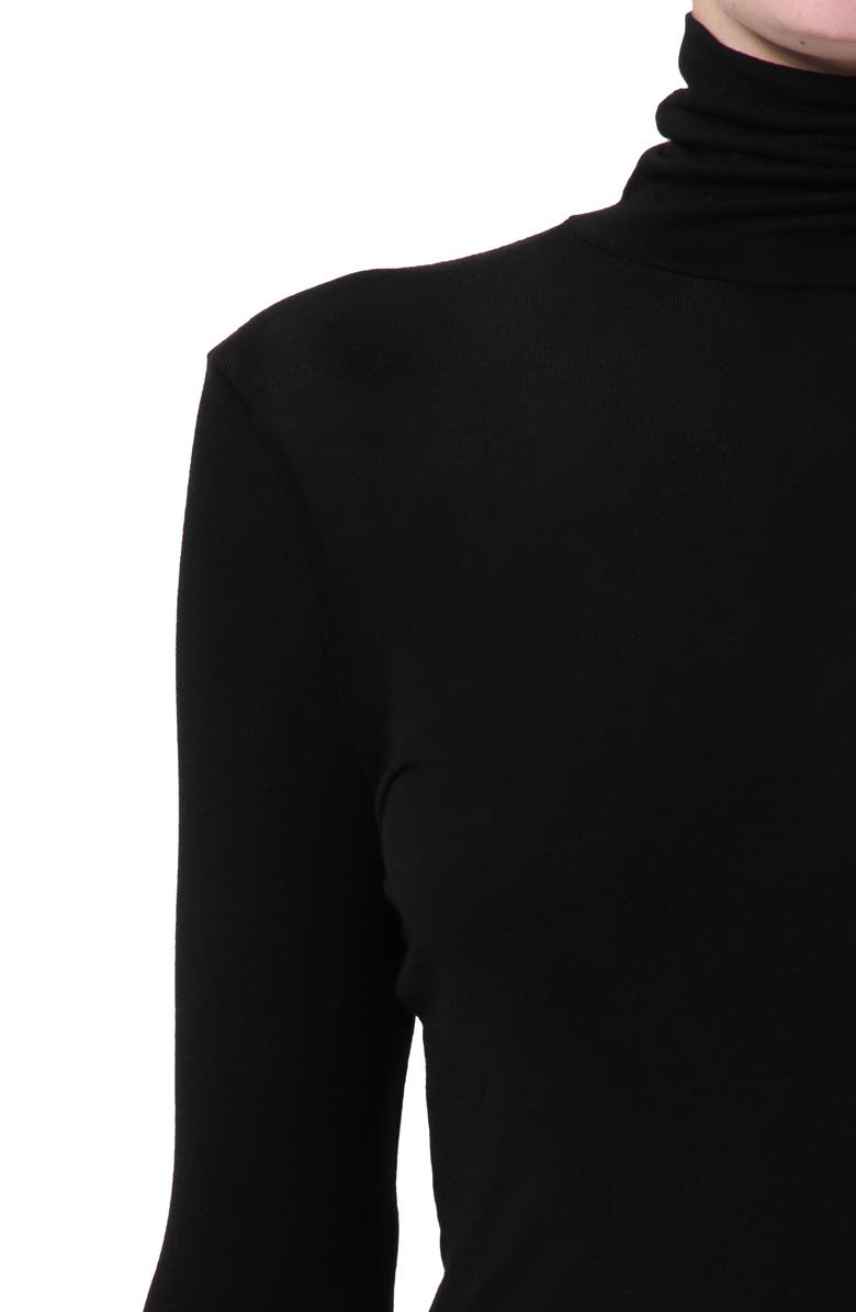 AGOLDE Pascale Rib Turtleneck Top, Alternate, color, Black