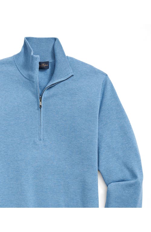 Brooks Brothers Supima Cotton Half-zip Sweater In Blue