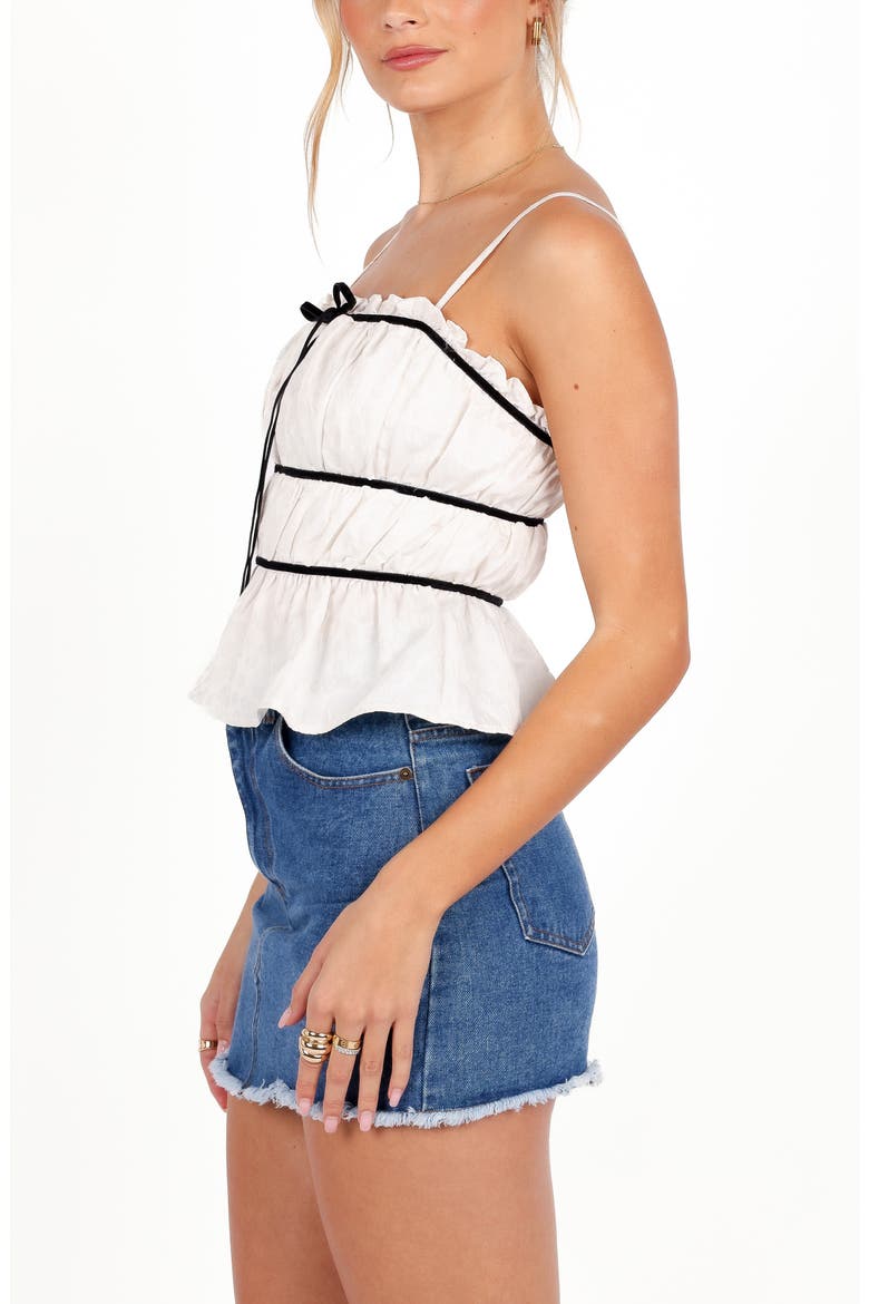 Jenni Shirred Peplum Camisole, Alternate, color, WHITE FLORAL