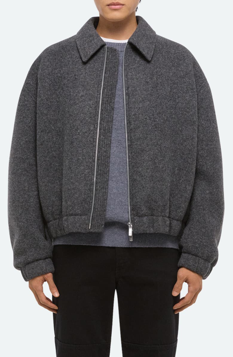 Helmut Lang Boiled Bomber, Main, color, Grey Melange/ Black