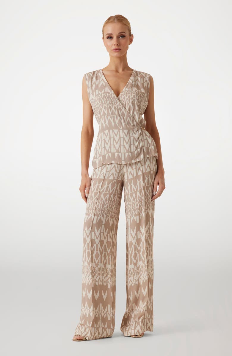 Marciano Britney Straight Leg Pants, Alternate, color, Geo Monogram Beige/ White