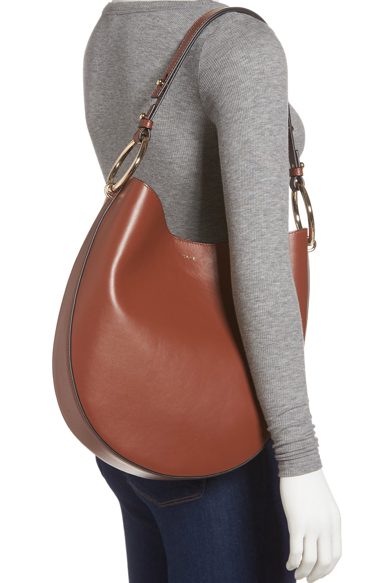 Le Switch Leather Hobo Bag, Alternate, color, SADDLE