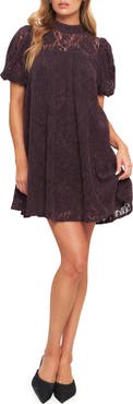 FLYING TOMATO Puff Sleeve Babydoll Minidress