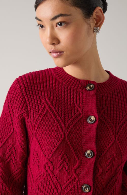 Lk Bennett Orla Pointelle Cardigan In Pink