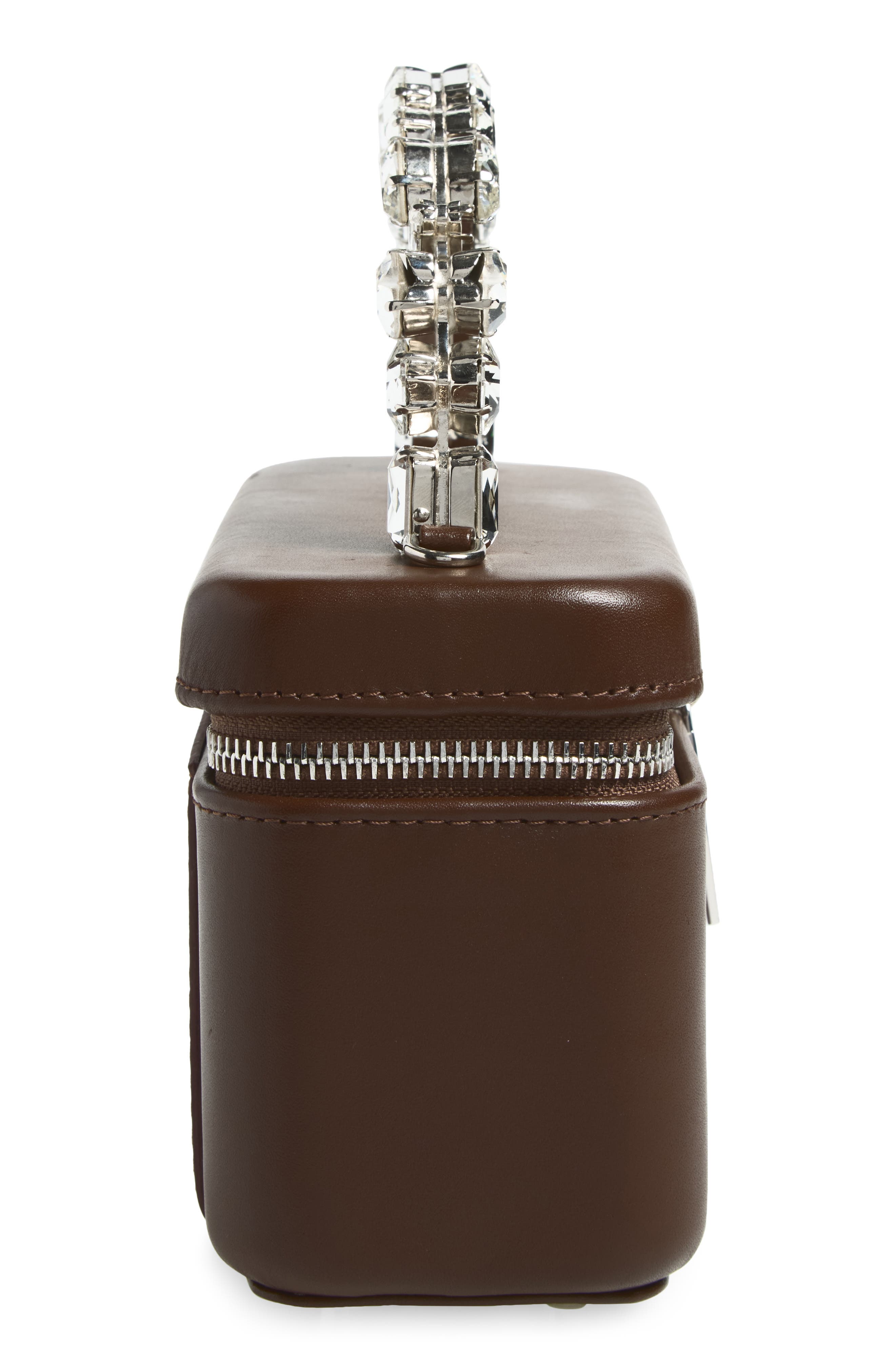 Taliya Leather Vanity Case Bag, Alternate, color, CHOCOLATE BROWN