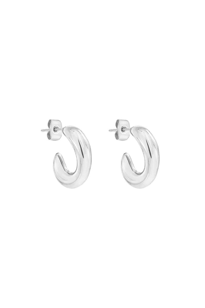 14k Gold Plated Banana Earrings Trendy Dainty Statement, Main, color, Silver