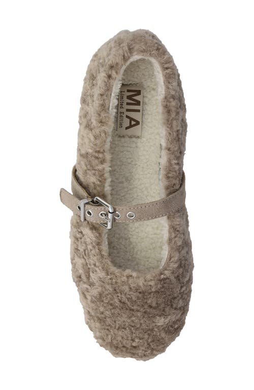 Mia Kayti Faux Shearling Mary Jane Flat In Brown