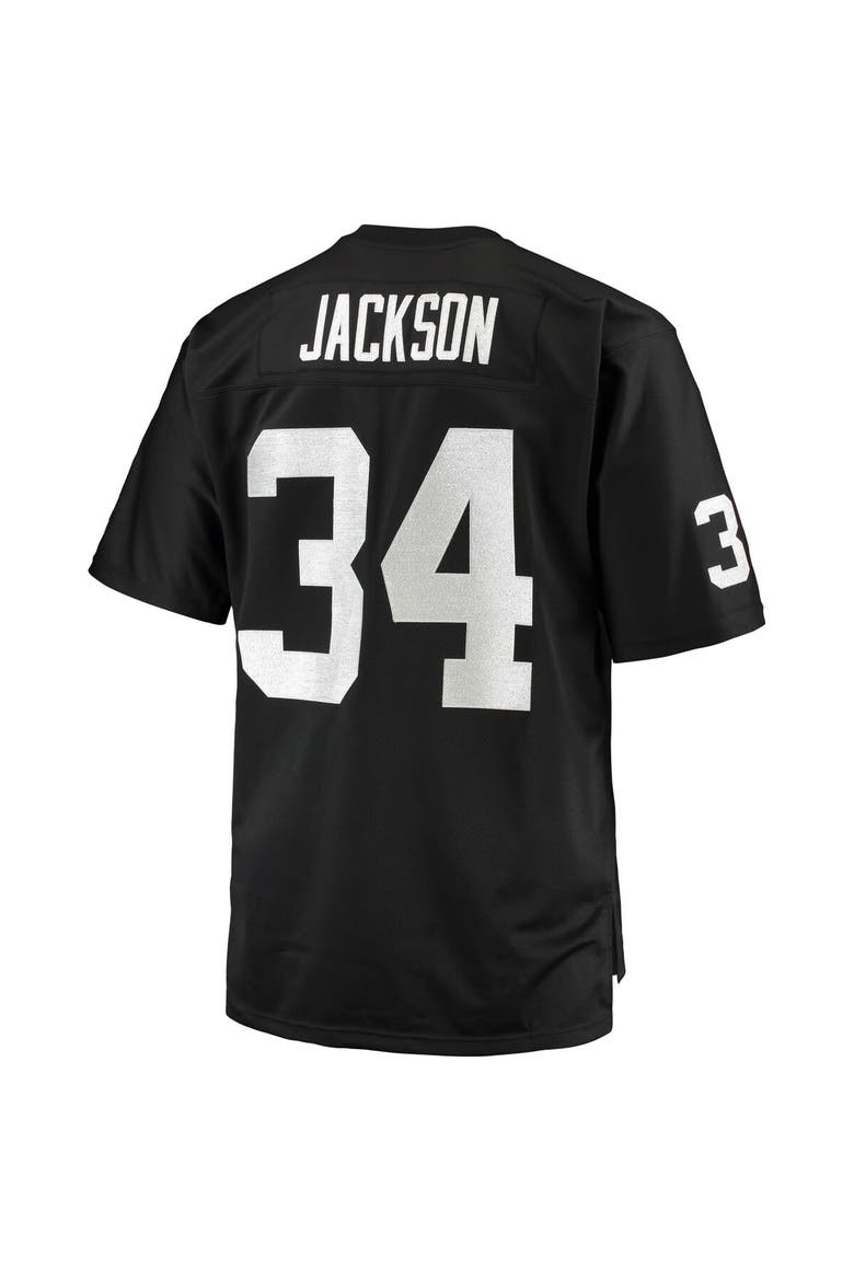 Men's Mitchell & Ness Bo Jackson Black Las Vegas Raiders Big & Tall 1988 Retired Player Replica Jersey, Alternate, color, Black