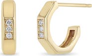 Zoë Chicco Diamond Octagon Hoop Earrings