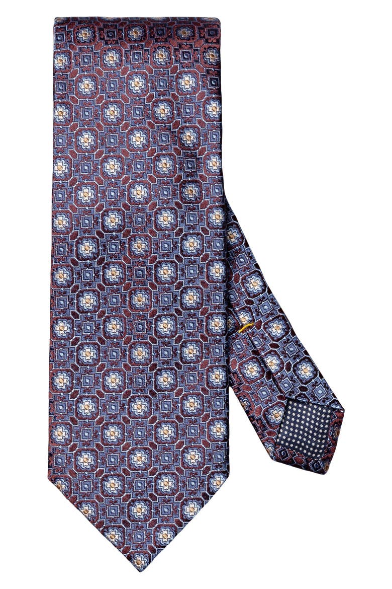 Floral Medallion Silk Jacquard Tie, Main, color, MEDIUM RED