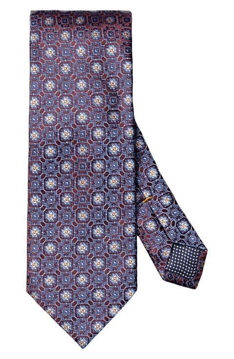 Floral Medallion Silk Jacquard Tie