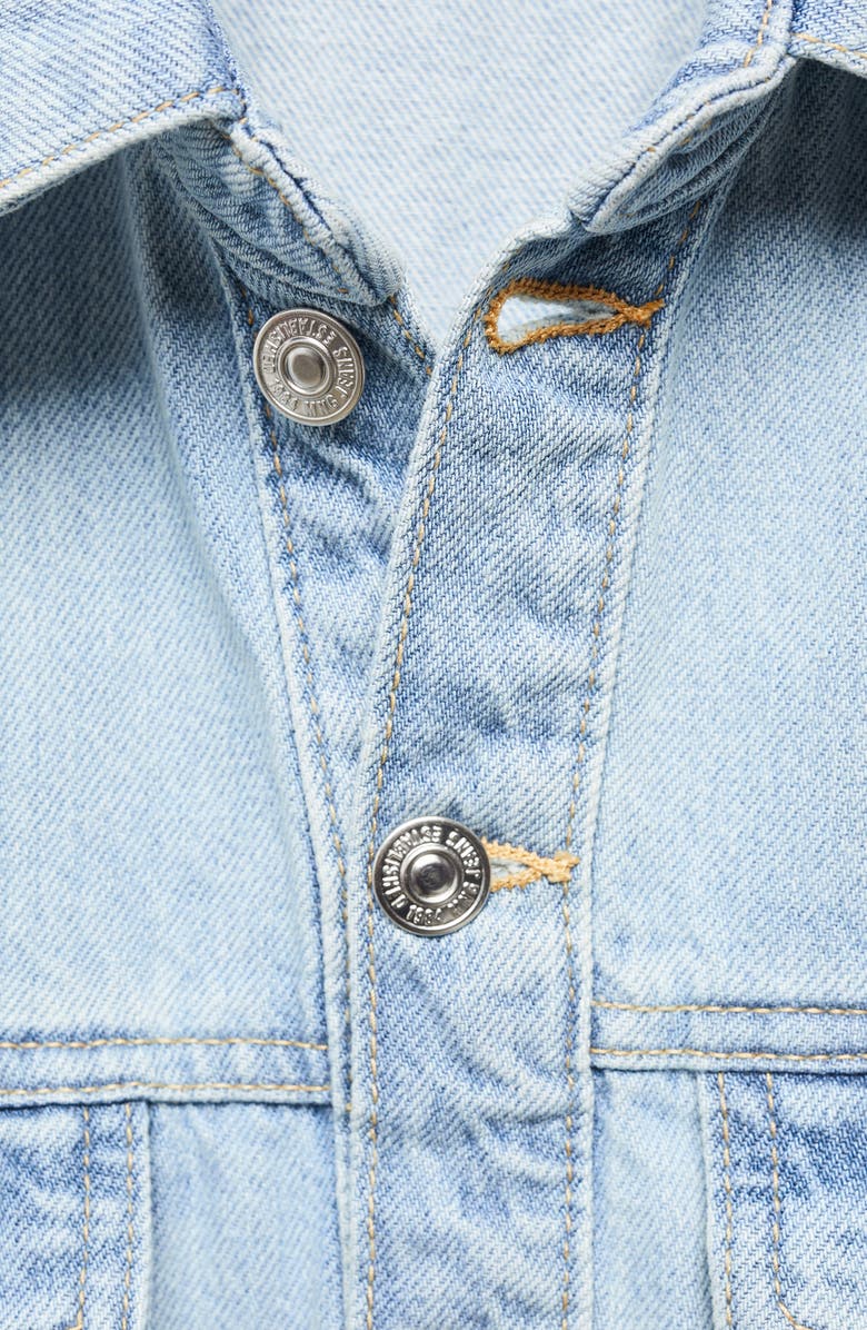 MANGO Long Sleeve Denim Jumpsuit, Alternate, color,