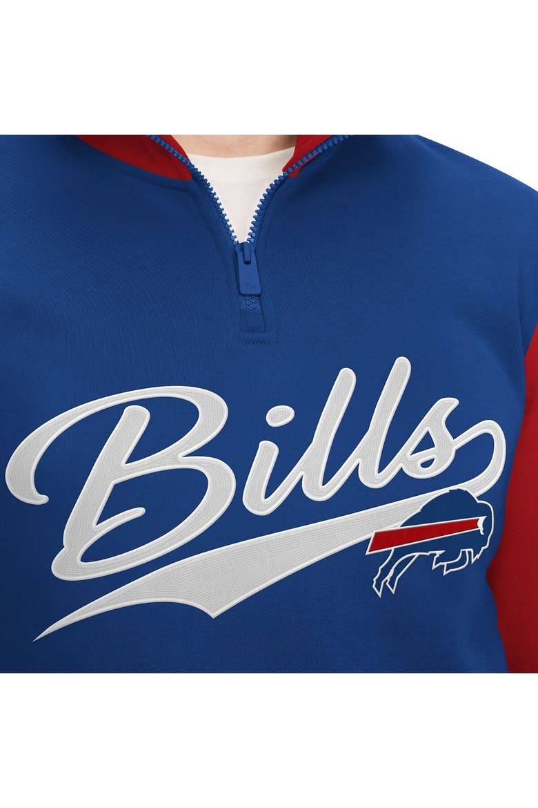 Men's Tommy Hilfiger Royal/Red Buffalo Bills Aiden Quarter-Zip Sweatshirt, Alternate, color, Royal