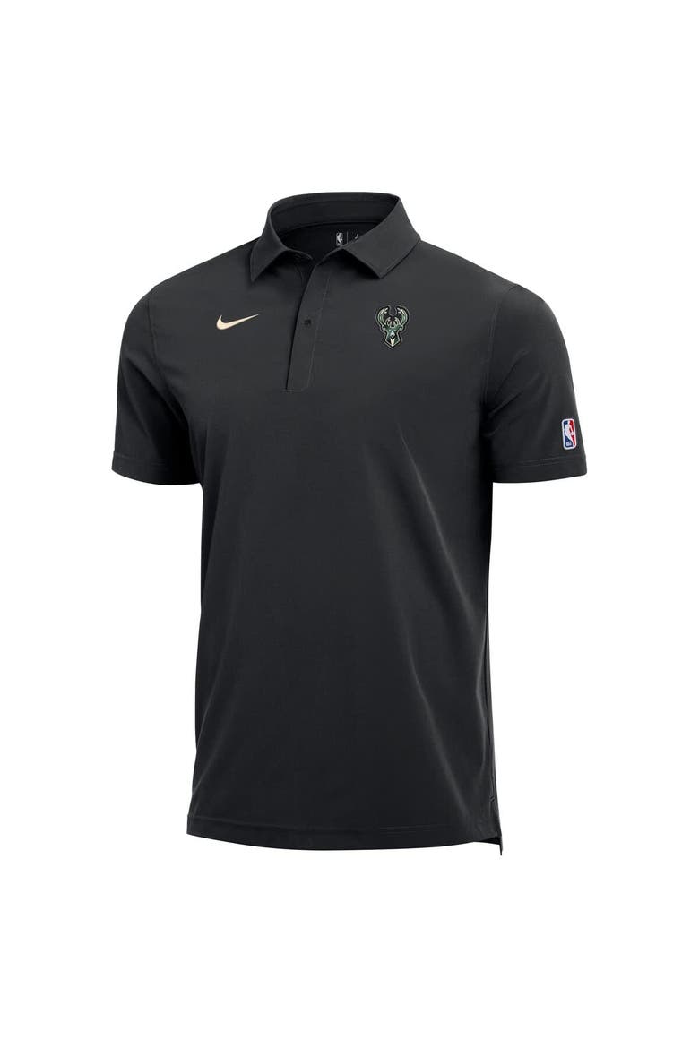 Men's Nike  Black Milwaukee Bucks 2025/26 Authentic Dri-FIT Coaches Polo, Alternate, color, Black