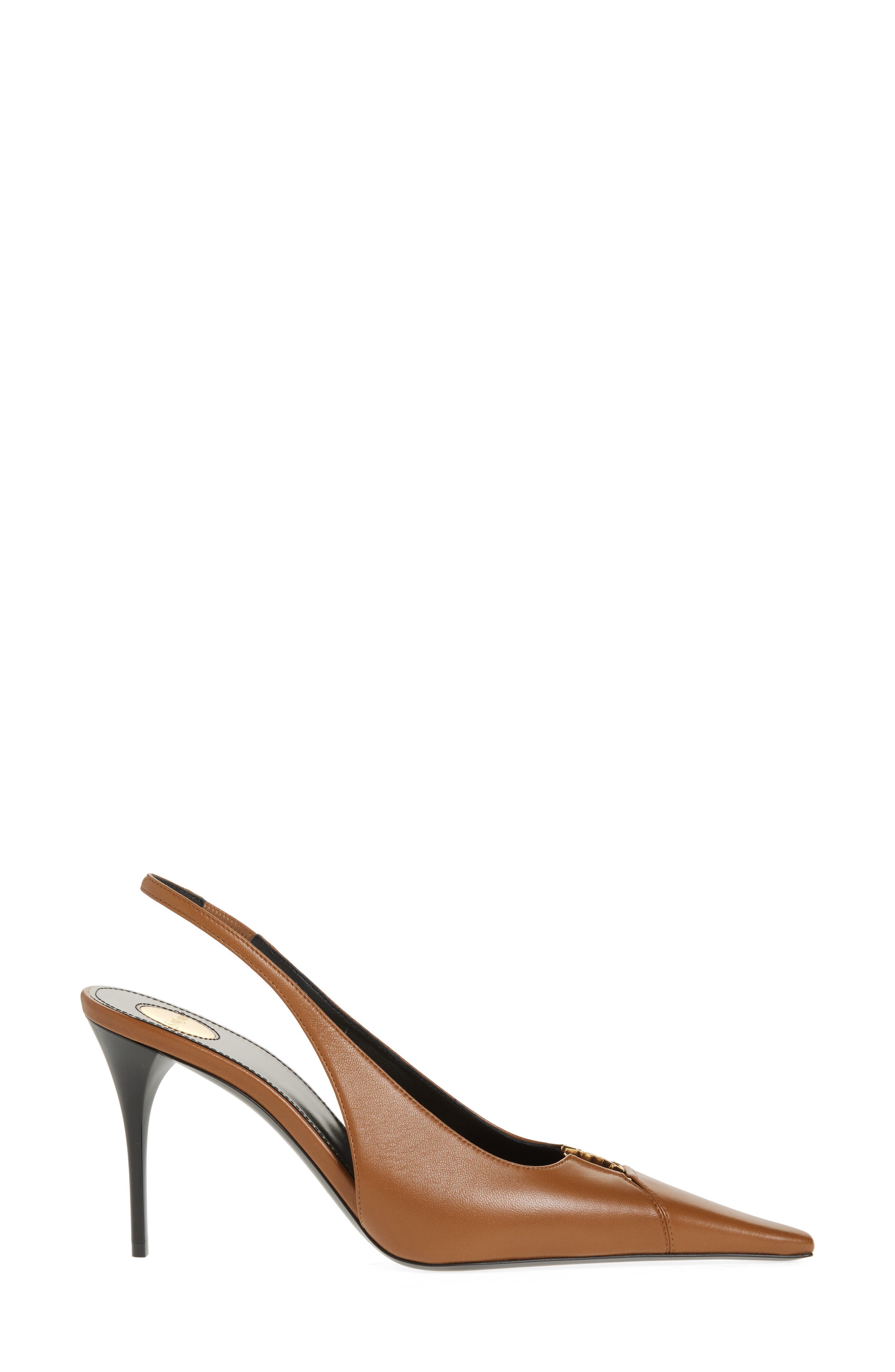 Saint Laurent Babylone Slingback Pump, Alternate, color, Dark Macadamia