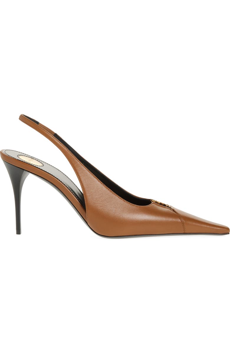 Saint Laurent Babylone Slingback Pump, Alternate, color, Dark Macadamia