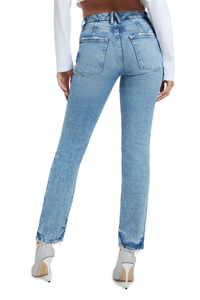 Good Icon High Waist Straight Leg Jeans, Alternate, color, INDIGO345