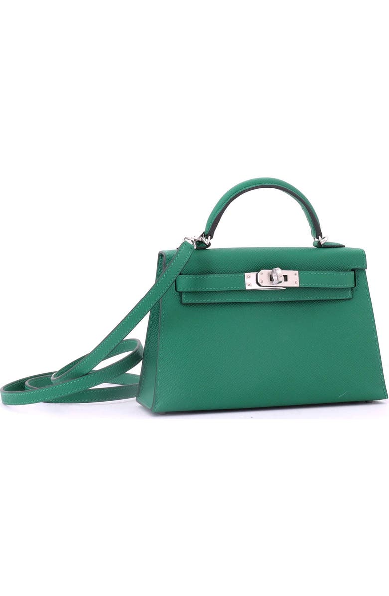 Pre-Owned Hermes Kelly Mini II Bag Green Epsom with Palladium Hardware 20, Alternate, color, Vert Vertigo