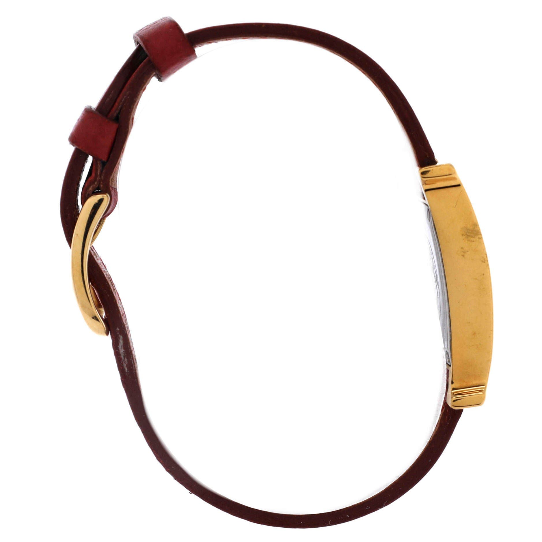 Heure H Quartz Watch Plated Metal and Leather 21, Alternate, color, Red