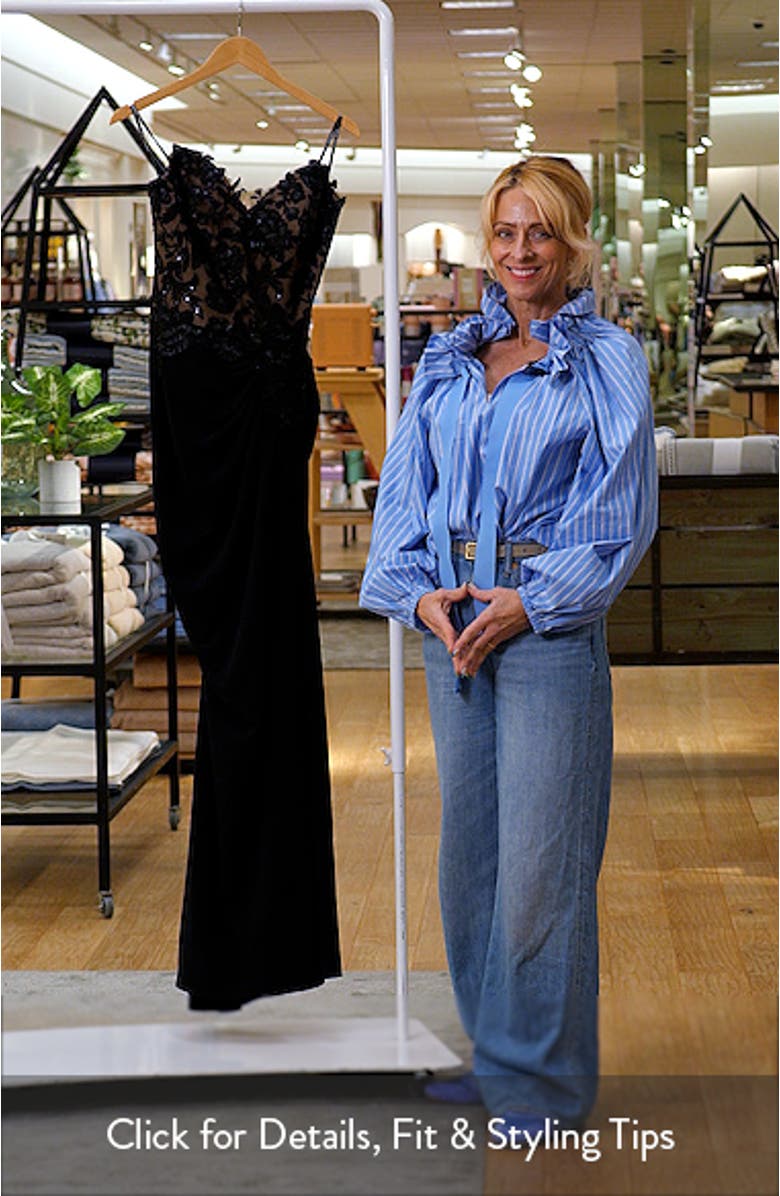Sequin Embroidered Strapless Gown, sales video thumbnail