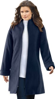 Roaman's Plus Size Fleece Driving Coat
