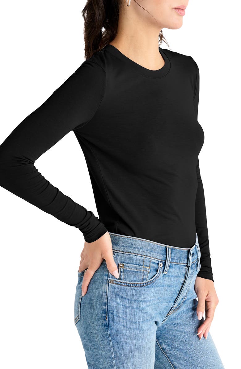 Splendid Long Sleeve Crewneck T-Shirt, Alternate, color, Black