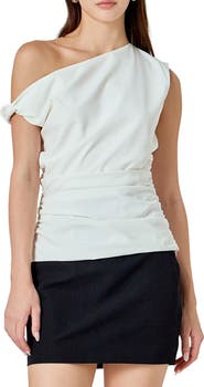 Endless Rose Drape One-Shoulder Top