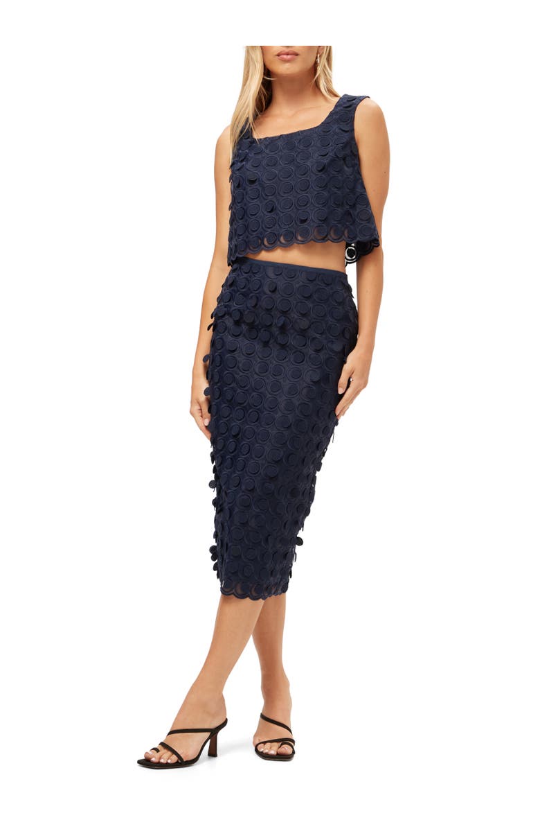 Trina Turk Dita 2 Embroidered Midi Skirt, Main, color, Ink