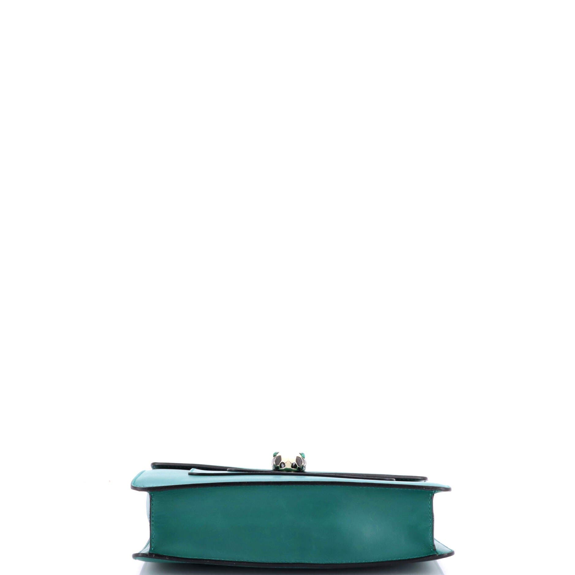 Serpenti Forever Square Shoulder Bag Leather Medium, Alternate, color, Green