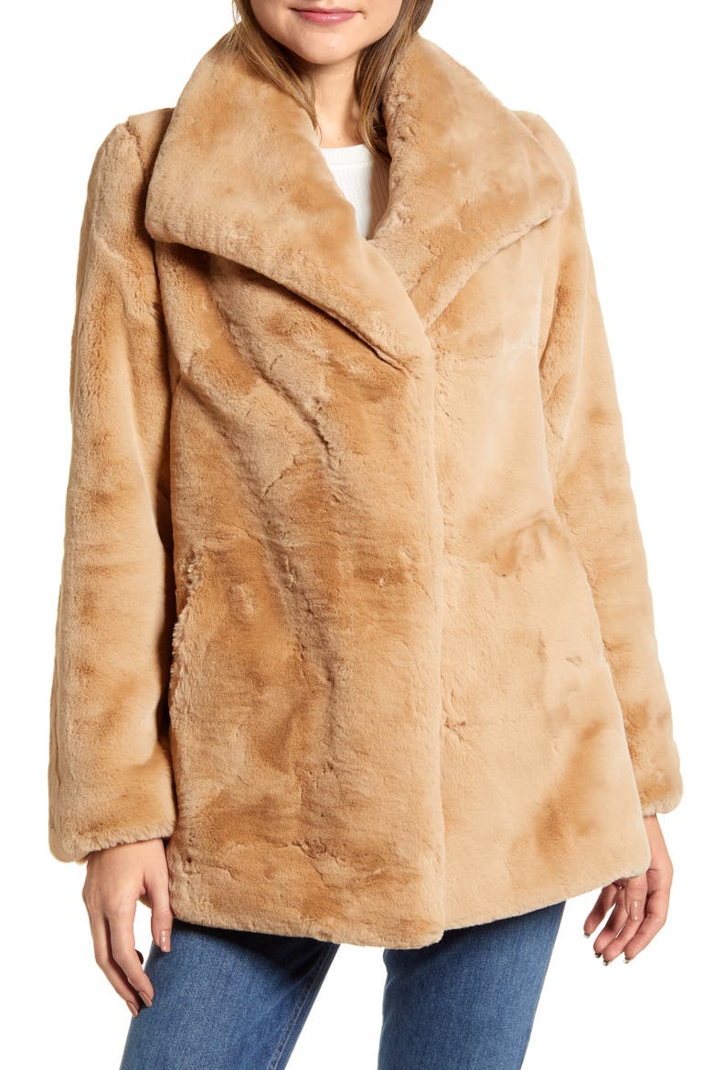 Faux Fur Jacket, Alternate, color, TAN