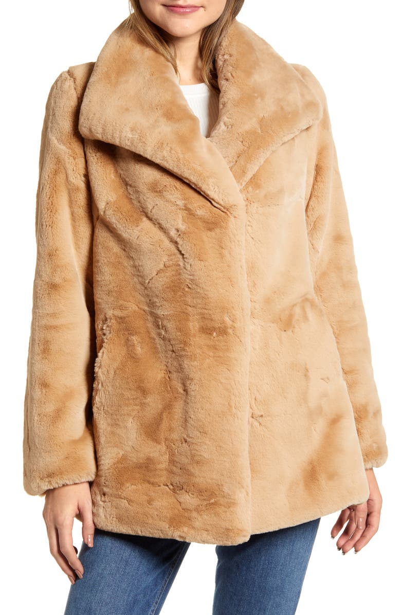 Rachel Parcell Faux Fur Jacket, Alternate, color, 