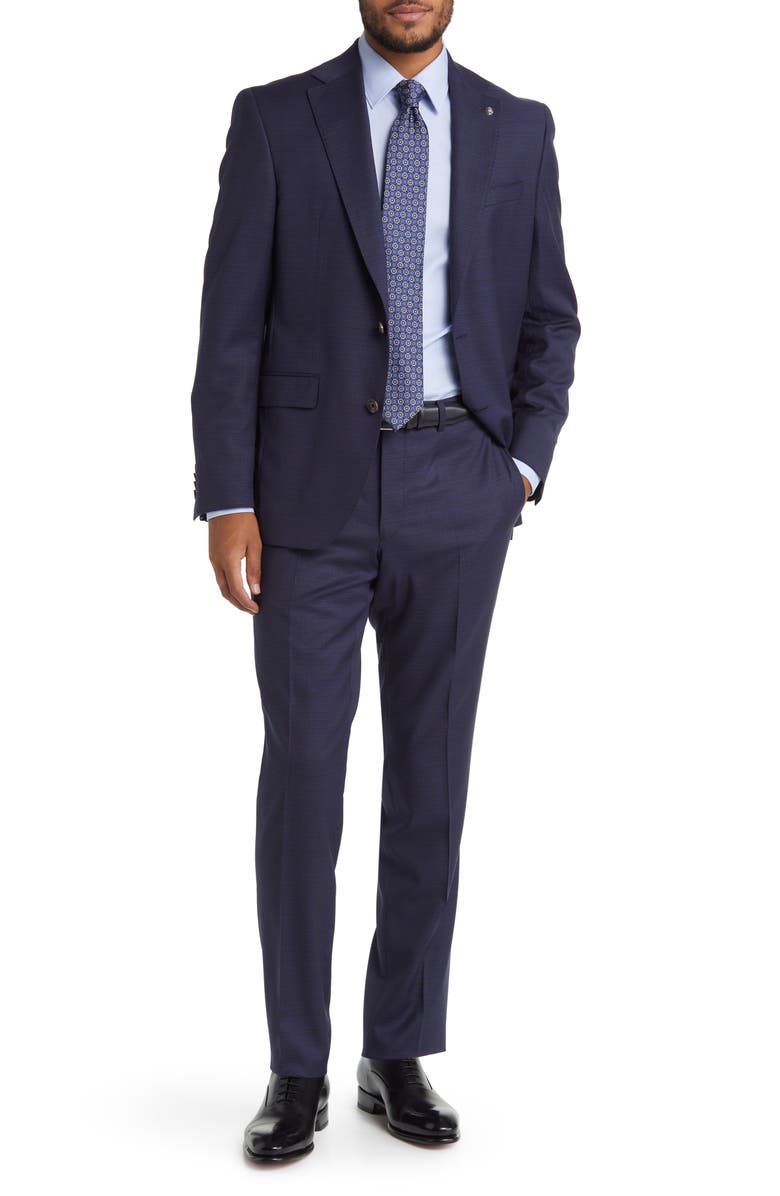 Jack Victor Esprit Navy Slub Wool Suit, Main, color, Navy