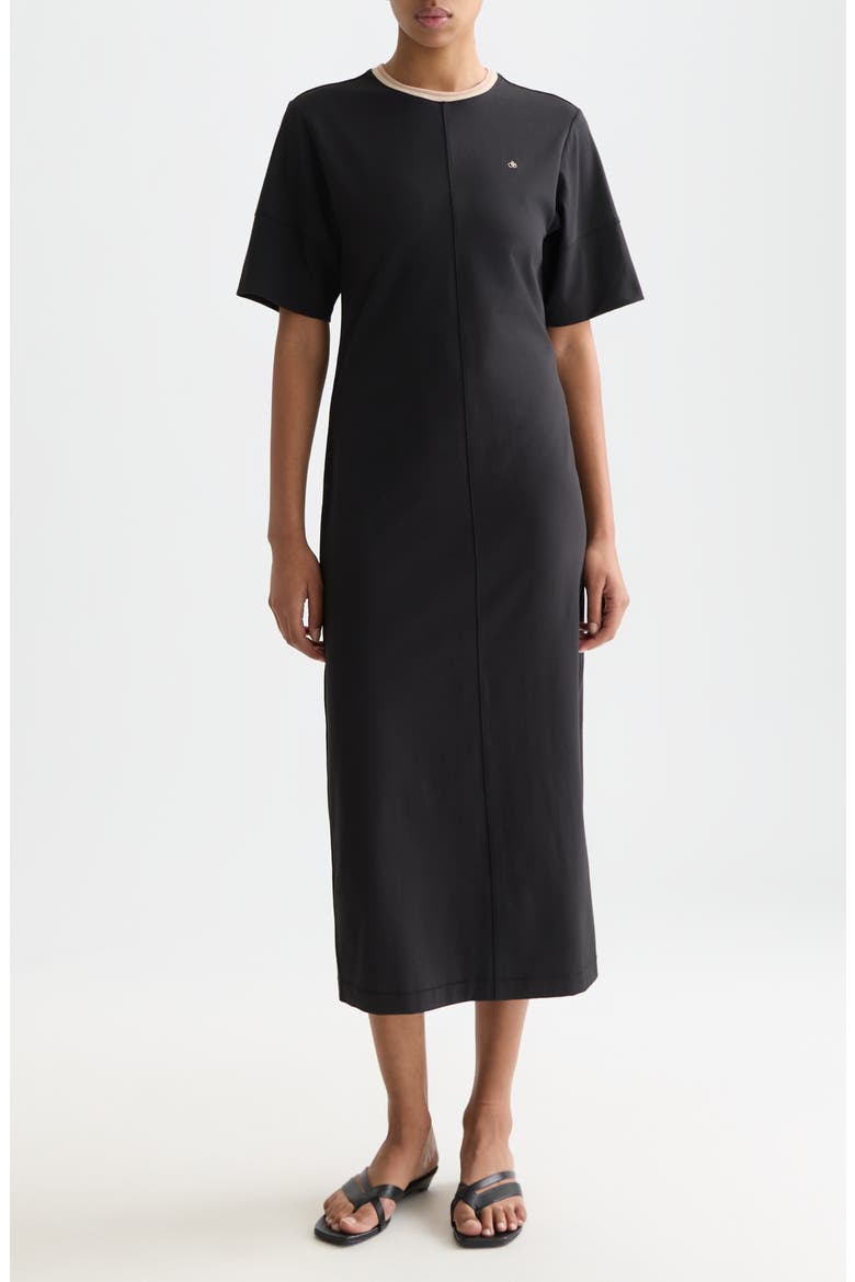 Stretch Cotton T-Shirt Midi Dress, Main, color, METEORITE