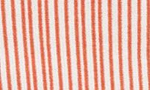 Jean Paul Gaultier The Morphing Pinstripe Short Sleeve Sweater In Mint/orange