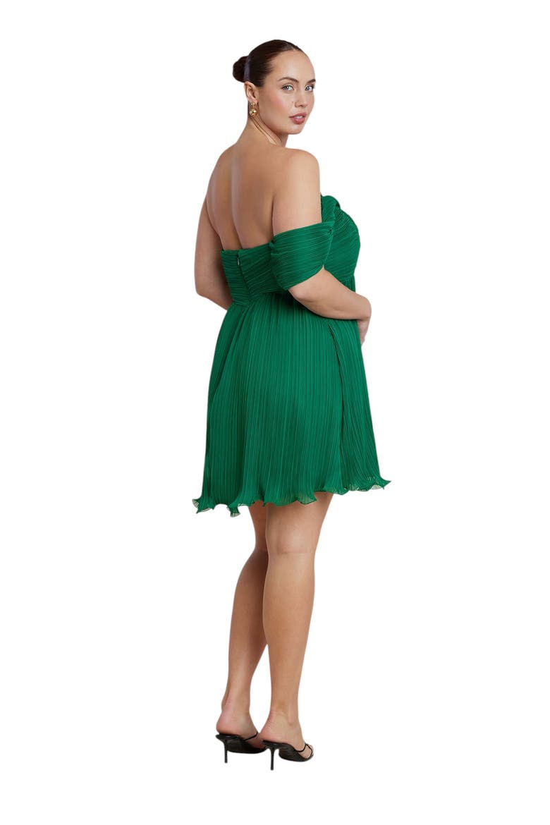 Strapless Mini Dress With Overlay, Alternate, color, GREEN TAMBOURINE