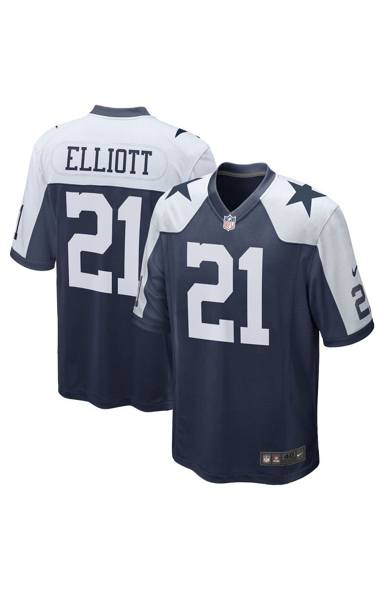 Nike Men's Nike Ezekiel Elliott Navy Dallas Cowboys Alternate Game Team Jersey, Main, color,