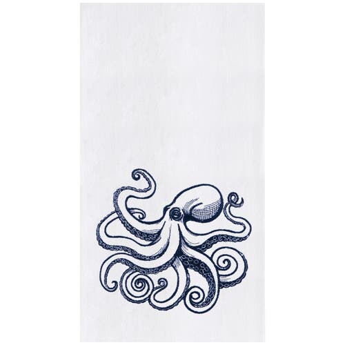 C & F Home C&f Home Blue Octopus Kitchen And Bathroom Embroidered Hand Towel In Blue