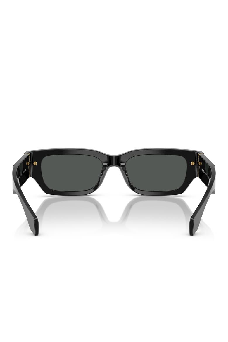 53mm Plaque Rectangular Sunglasses, Alternate, color, BLACK